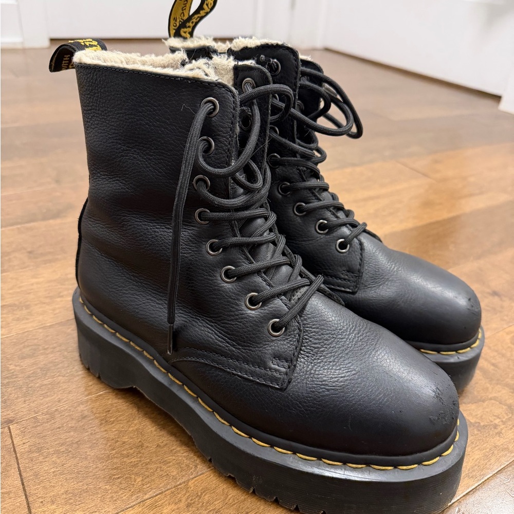Dr. Martens Black Leather Platform Boots
